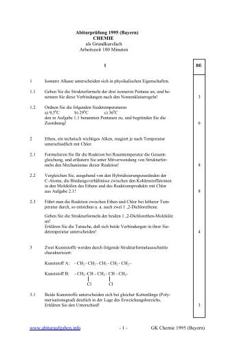 www.abituraufgaben.info - 1 - GK Chemie 1995 (Bayern ...