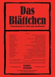 Das Blättchen, Sonderausgabe 22. Oktober 2012. - Verlag für Berlin ...