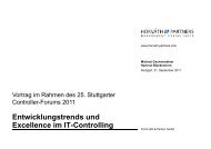 Entwicklungstrends und Excellence im IT-Controlling Excellence im ...