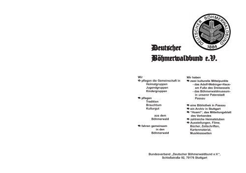 Jahrbuch 2006 - Deutscher Böhmerwaldbund e.V.