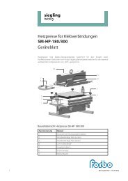 Heizpresse für Klebverbindungen SM-HP-180/300 ... - Forbo Siegling