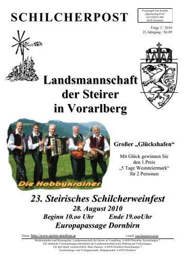 Schilcherpost Ausgabe 3_2010 - Landsmannschaft der Steirer in ...