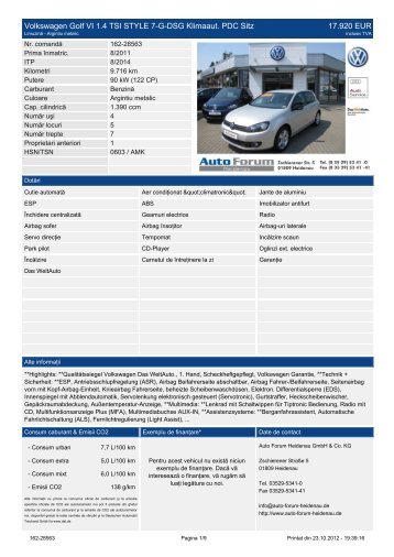 Volkswagen Golf VI 1.4 TSI Style 7-G-DSG Klimaaut. PDC Sitz ...