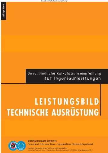 Unverbindliche Kalkulationsempfehlung Leistungsbild Technische ...