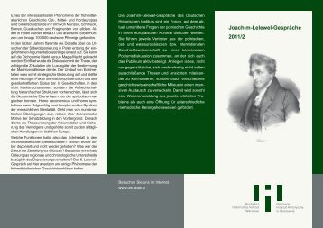 Joachim-Lelewel-Gespräche 2011/2 - Deutsches Historisches ...