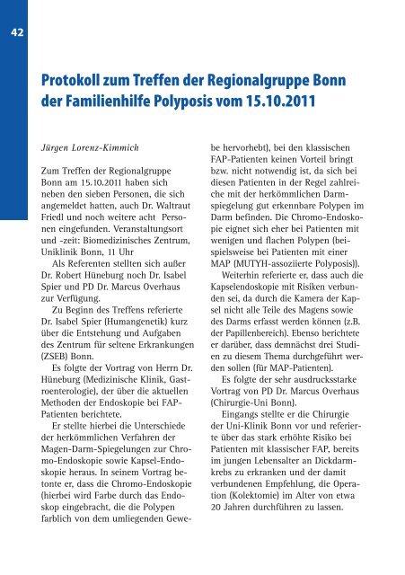 20 Jahre Familienhilfe - Dezember 2011 - Familienhilfe Polyposis ...