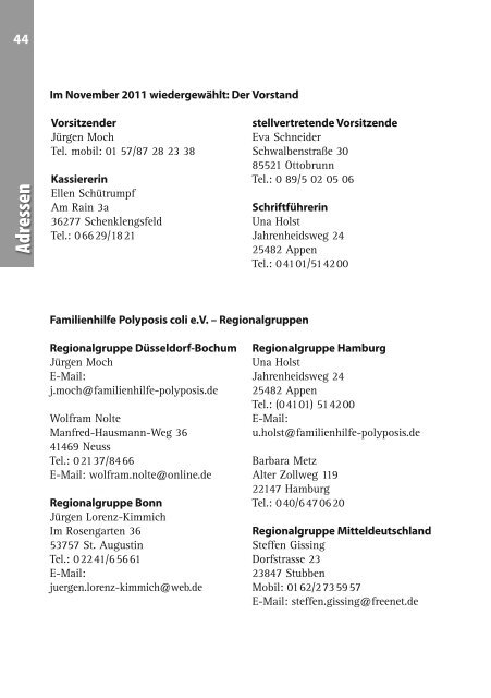 20 Jahre Familienhilfe - Dezember 2011 - Familienhilfe Polyposis ...