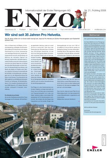 Ausgabe Nr. 21, Frühling 2008 - Enzler Reinigungen AG