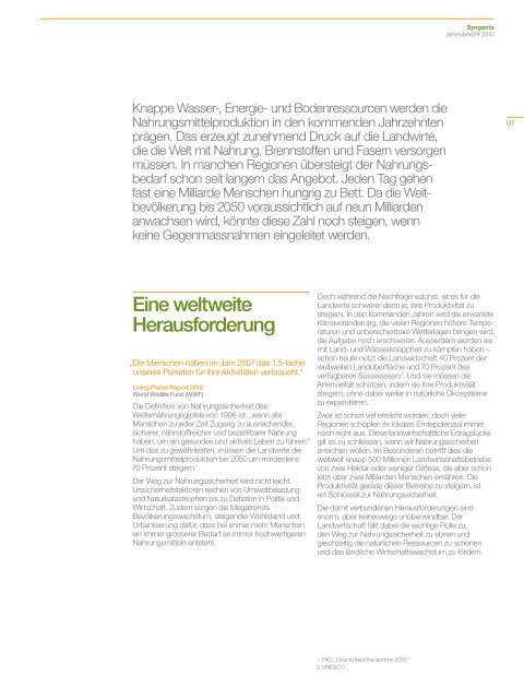 Syngenta Jahresbericht 2010 - annual report 2010 - Syngenta