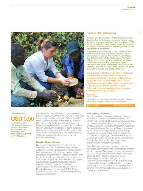 Syngenta Jahresbericht 2010 - annual report 2010 - Syngenta