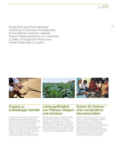 Syngenta Jahresbericht 2010 - annual report 2010 - Syngenta