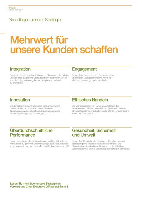 Syngenta Jahresbericht 2010 - annual report 2010 - Syngenta