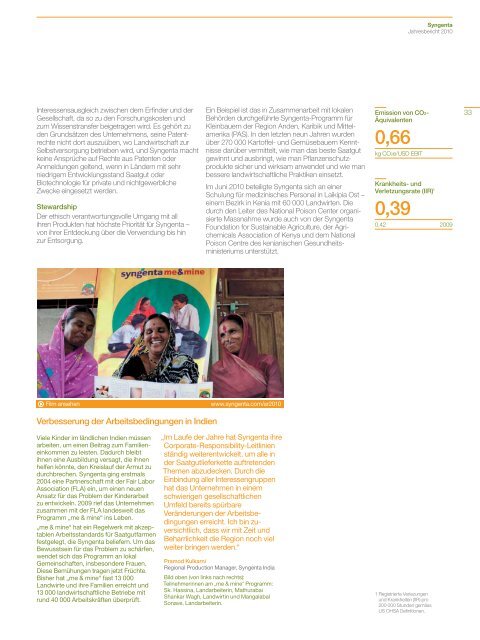 Syngenta Jahresbericht 2010 - annual report 2010 - Syngenta