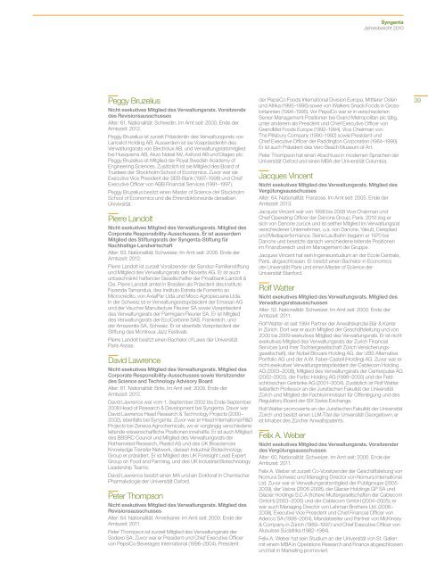 Syngenta Jahresbericht 2010 - annual report 2010 - Syngenta