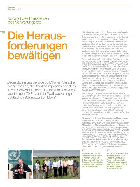 Syngenta Jahresbericht 2010 - annual report 2010 - Syngenta