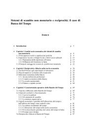 Sistemi di scambio non monetario e reciprocità: il caso di Banca del ...