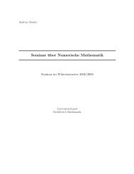 Seminar über Numerische Mathematik - Universität Kassel