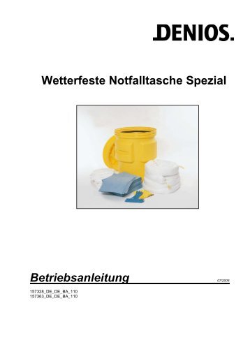 Wetterfeste Notfalltasche Spezial Betriebsanleitung - Denios