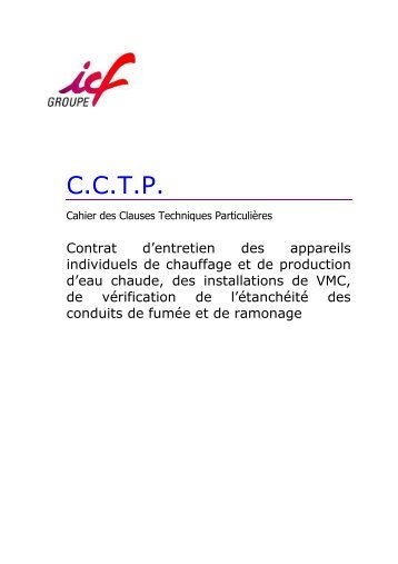 CCTP CHAUDIERES INDIVIDUELLES TOULOUSE - ICF Habitat
