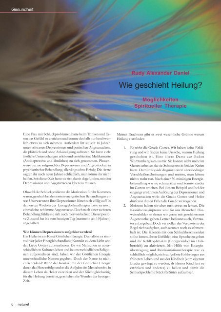 Wie geschieht Heilung? - Relogos Rudy Alexander Daniel