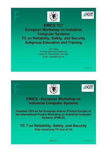 EWICS TC7 European Workshop on Industrial Computer Systems ...