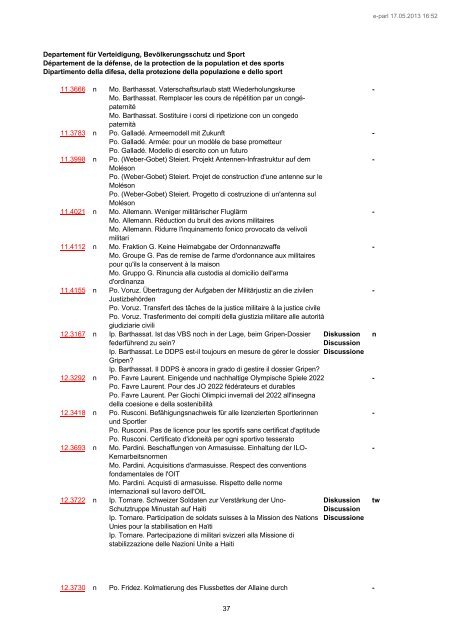 Motions, postulats et interpellations prêts à être tra - Schweizer ...