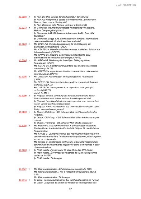 Motions, postulats et interpellations prêts à être tra - Schweizer ...