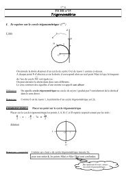 FICHE n°15 Trigonométrie Trigonométrie I. Se repérer ... - M Launay