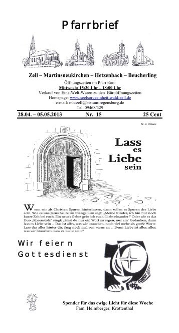 Pfarrbrief Nr. 15 28.04. - Seelsorgeeinheit Wald Zell