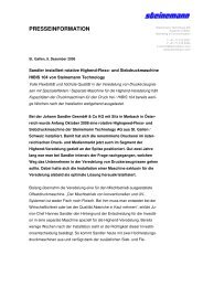 PRESSEINFORMATION - Steinemann Technology AG