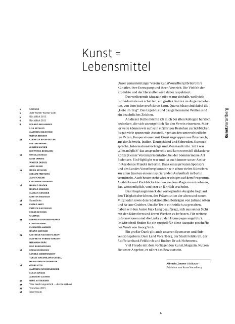 Kunstmagazin zum download - KunstVorarlberg