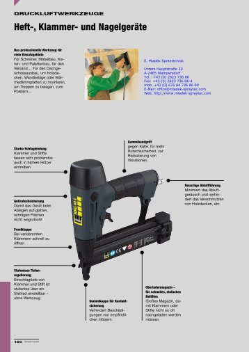 Heft-, Klammer- und Nagelgeräte - E. Mladek Spritztechnik