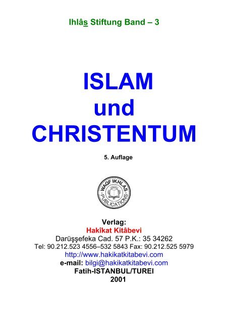 Ihlâs Stiftung Band – 3, ISLAM und CHRISTENTUM