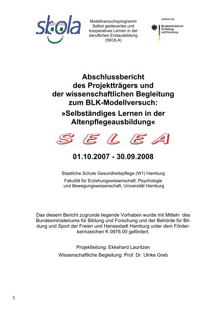 Selea Abschlussbdericht Staatliche Schule Gesundheitspflege W1