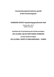 Warburg Invest - Verschmelzungsinformationen - Warburg-Fonds