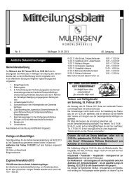 Mitteilungsblatt Nr. 5, v. 31.01.2013 - Gemeinde Mulfingen