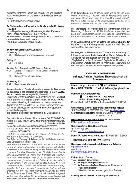Mitteilungsblatt Nr. 5, v. 31.01.2013 - Gemeinde Mulfingen