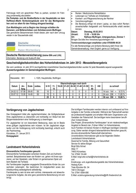 Mitteilungsblatt Nr. 5, v. 31.01.2013 - Gemeinde Mulfingen