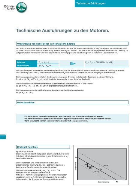 Technische Ausführungen zu den Motoren. - Bühler Motor