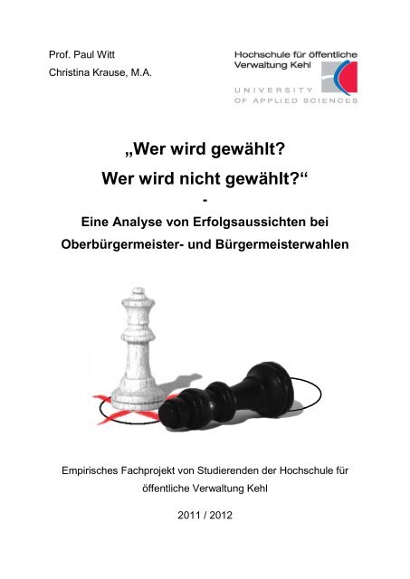 „Wer wird gewählt? Wer wird nicht gewählt?“ - Hochschule Kehl