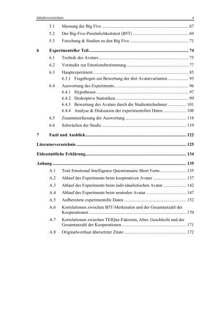 Einfluss Emotionaler Intelligenz als Trait und der Big Five ...