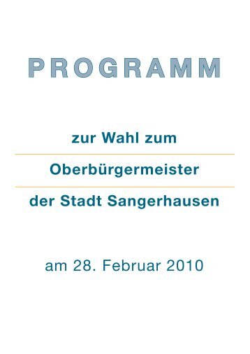 Wahlprogramm Ralf Poschmann - cdu sangerhausen