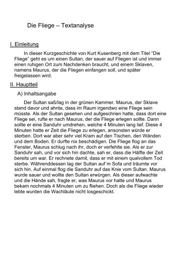 Die Fliege – Textanalyse - mk96