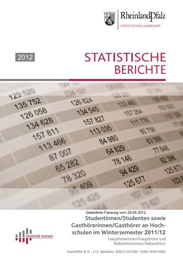 Studentinnen/Studenten sowie Gasthörerinnen/Gasthörer an ...