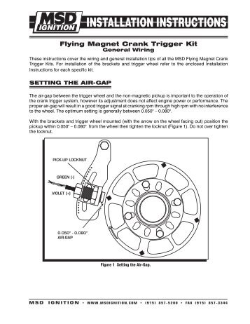 Setting the air-gap - MSD Ignition