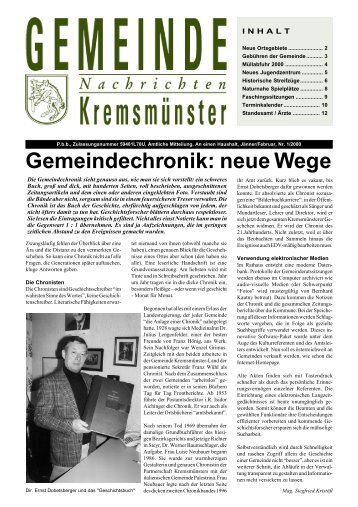 Gemeindenachrichten Jänner/Februar 2000 - Marktgemeinde ...