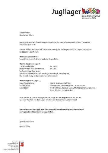 Detailinformationen und Anmeldeformular - Turnverein Oberbuchsiten