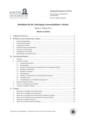 Formvorschriften - Rechnungswesen - Goethe-Universität