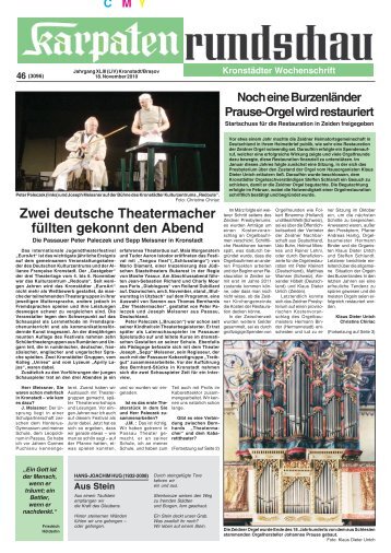 Zwei deutsche Theatermacher füllten gekonnt den Abend