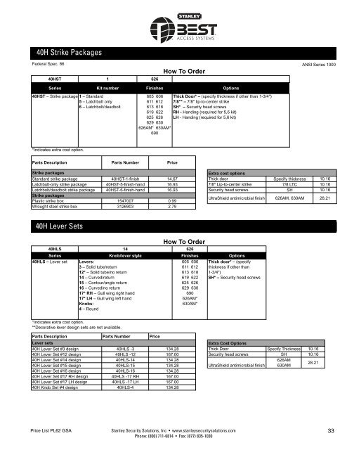 GSA Schedule 84 GS-07F5835R - Stanley Security Solutions